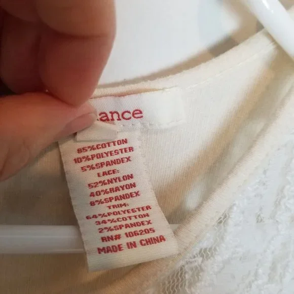 Sundance Womens M Ivory French Terry Knit Lace Sle - Picture 7 of 9